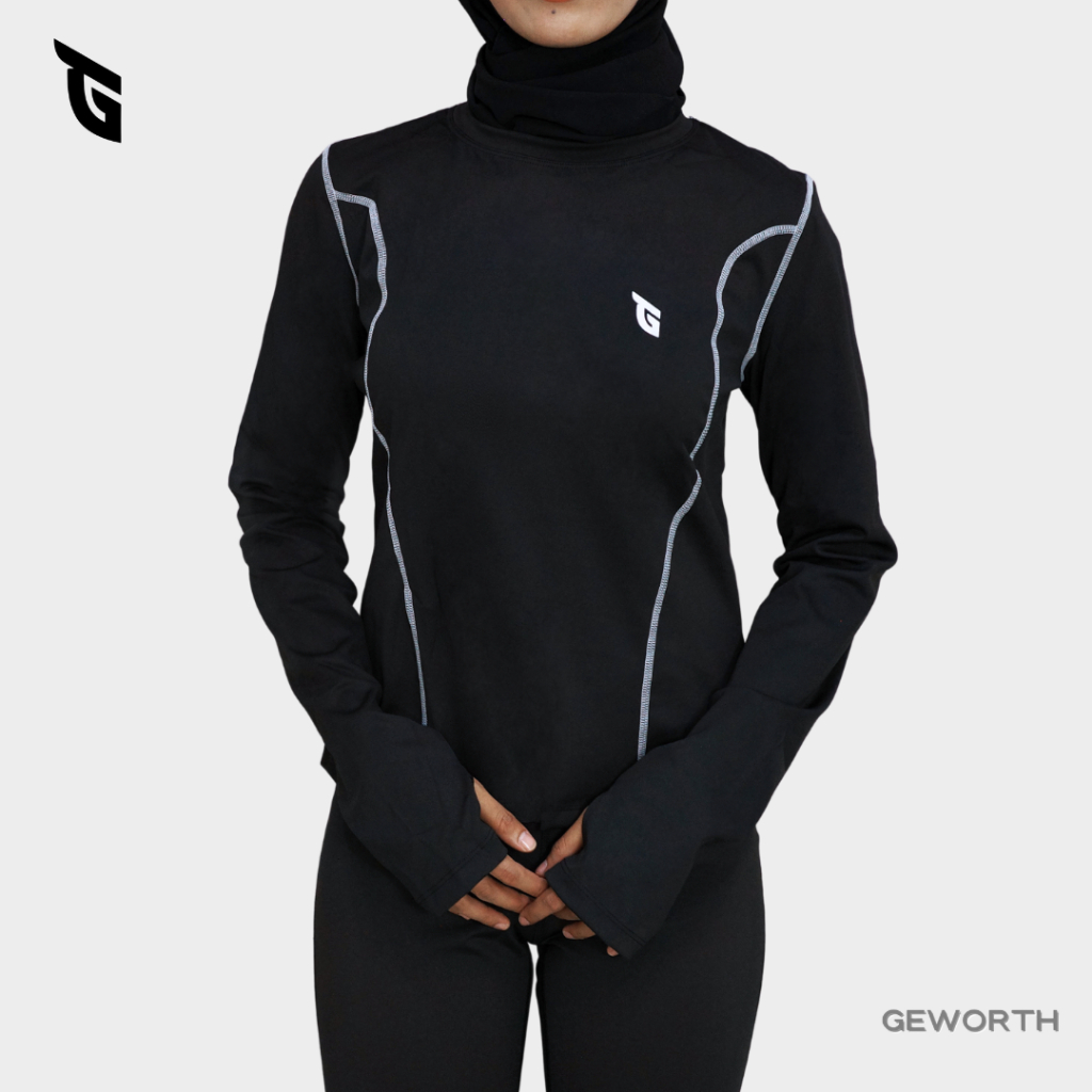 GEWORTH Yoga Shirt Long Sleeve Baju Sukan Muslimah Baju Sukan Nyra Lengan Panjang Cepat Kering Women Sport Shirt
