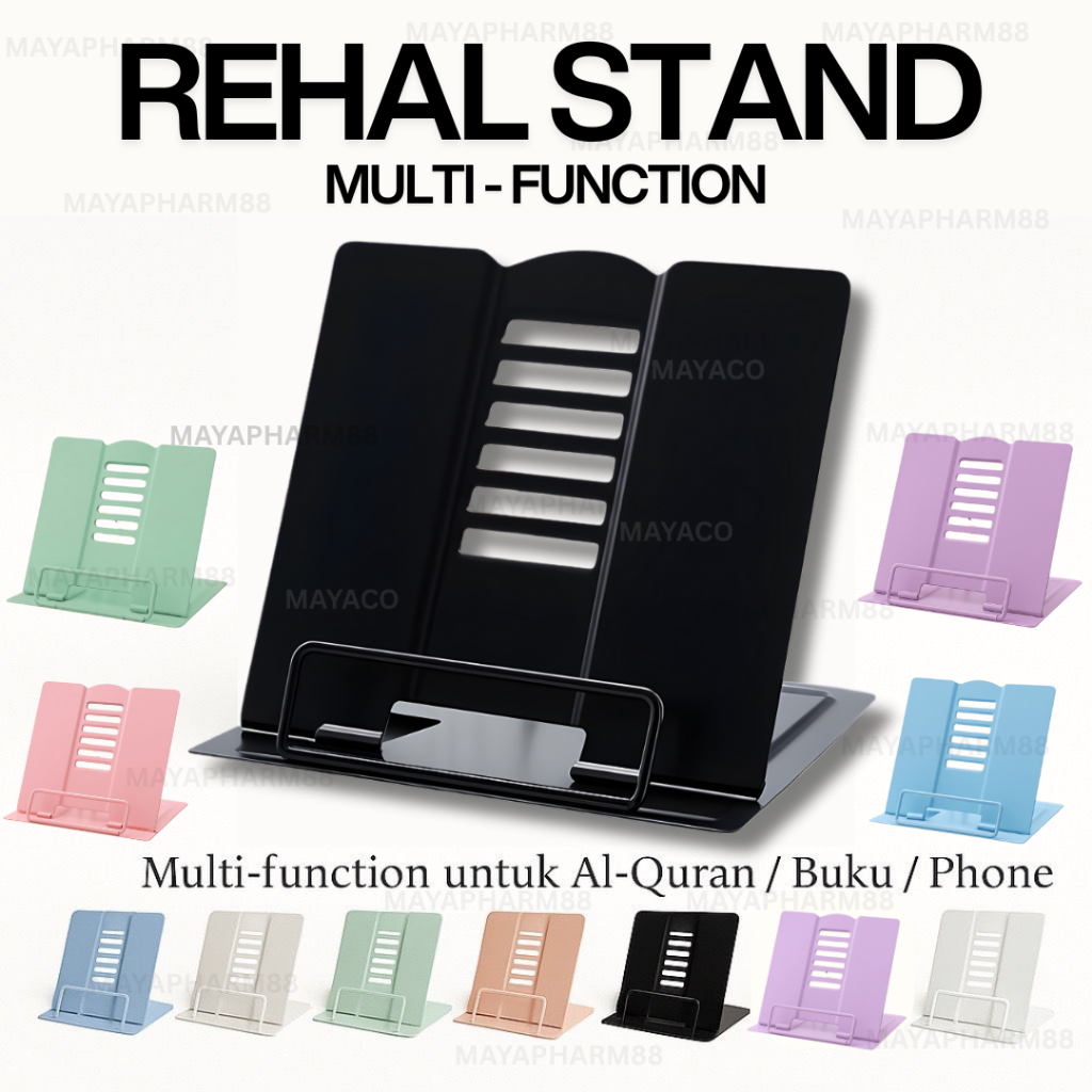 Metal Book Stand Muslim Islam AI-Quran Reading Folding Rack Pendirian Buku Rehal Stand
