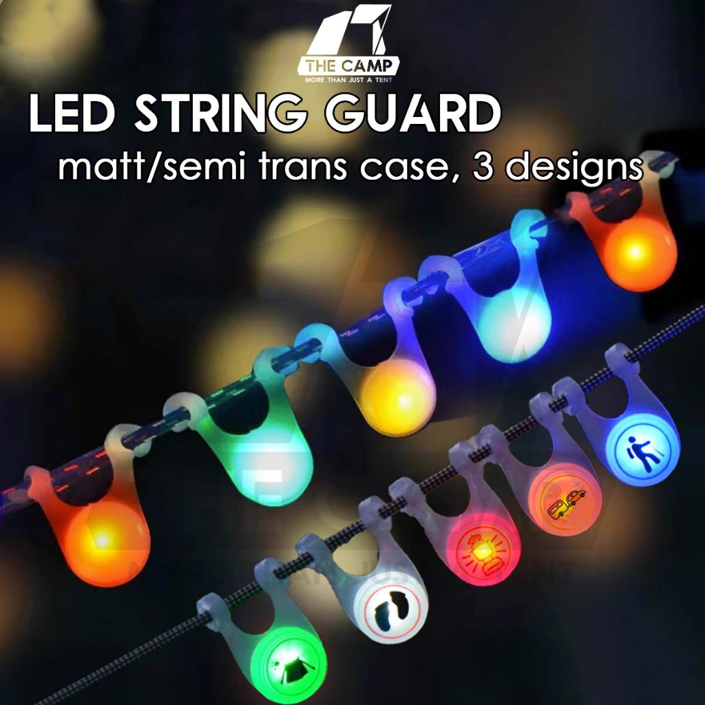 LED String Guard Light Mini Outdoor Camping Rope Hanging Warning Lamp Flashlight Safety Silicone Lampu Tali Battery