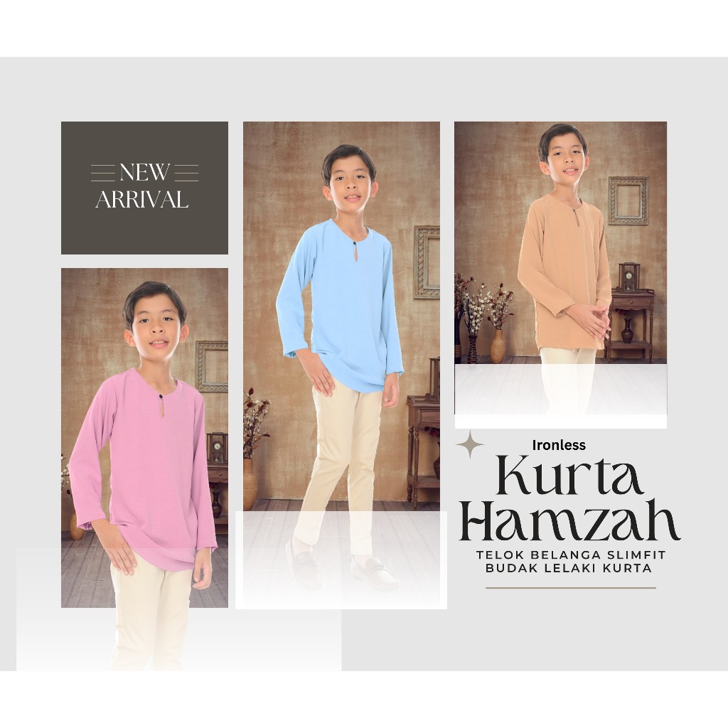 IRONLES KURTA "HAMZAH" TELOK BELANGA ITALAIN CEY READY STOCK BUDAK