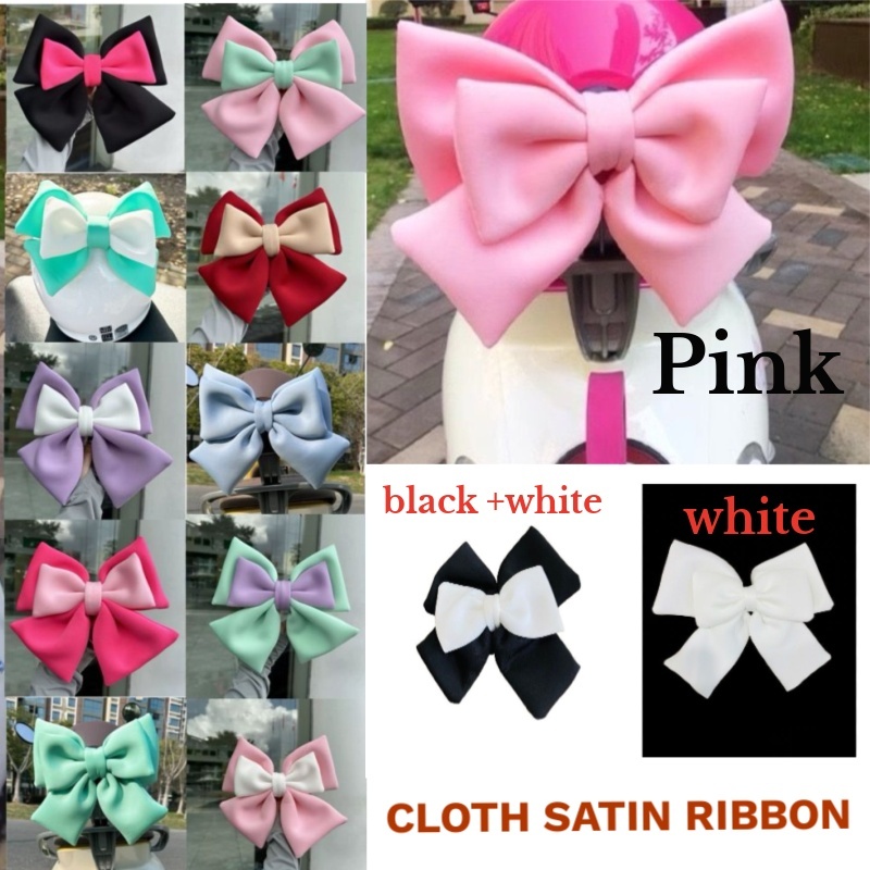 ReadyStock Bow Cloth Satin Ribbon Car Body Ornament Cute, Elegant For Girl Electric Vehicle Decoration Myvi Axia Bezza