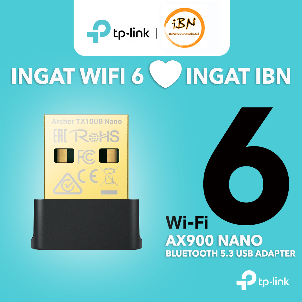 TP-Link Wi-Fi 6 AX900 Wireless USB Adapter Bluetooth 5.3 Archer TX10UB Nano for PC Desktop Laptop @ IBN
