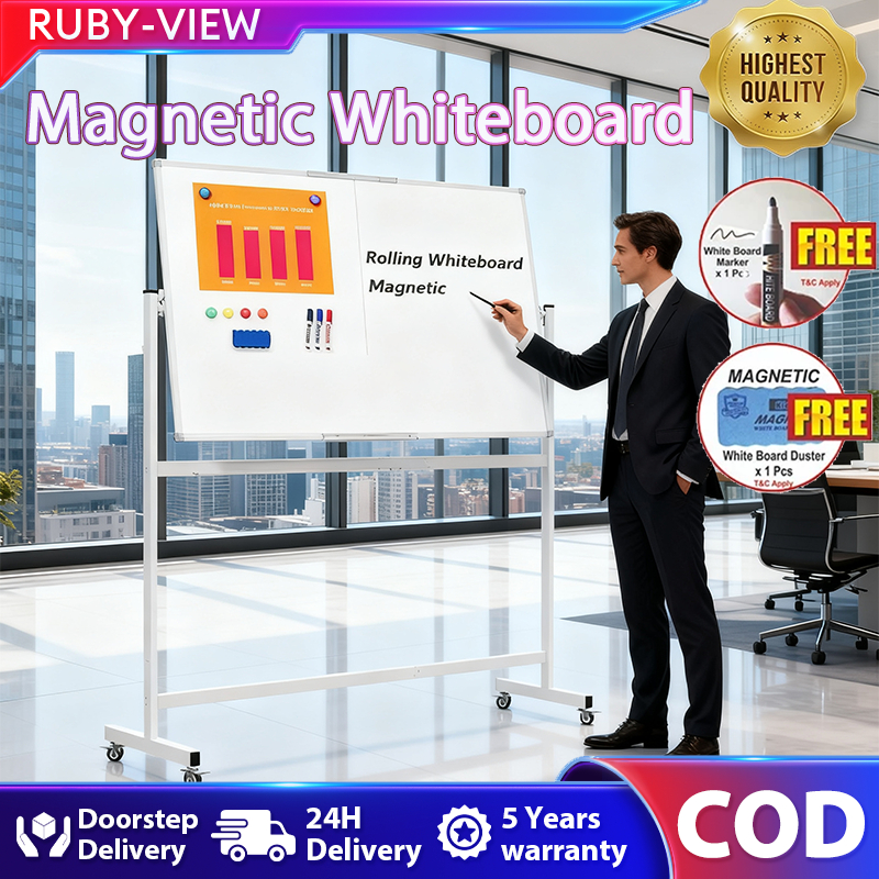 White Board Magnetic with Stand Whiteboard on Wheeled Stand Stable for Class Office