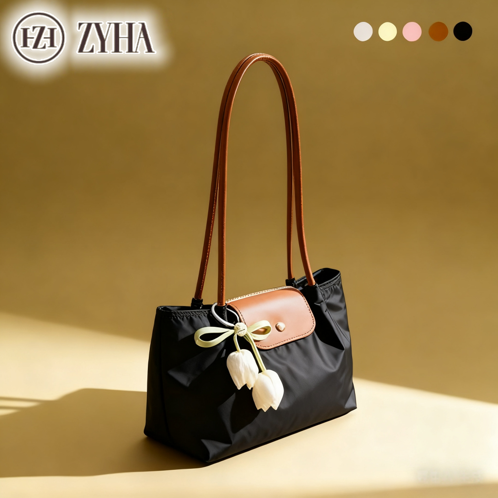 【SUDAH DITAMBAH STOK】ZYHA New Fashion Korean Solid Simple Multifunction Casual Tote Bag Elegant Daily Carryall-159