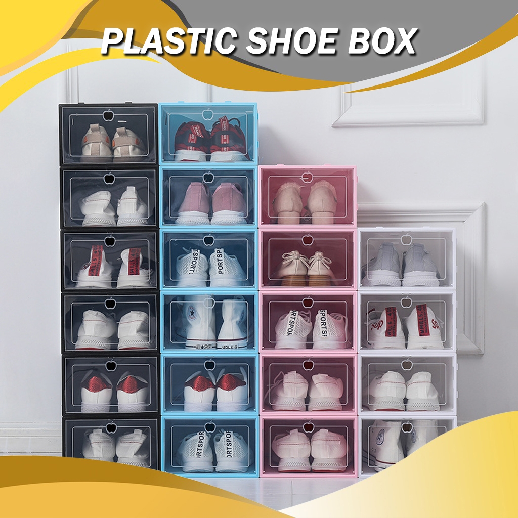 Transparent Plastic Case Shoe Box Slippers Sneakers Storage Shoes Box / Kotak Kasut 亚克力透明鞋盒 收纳盒