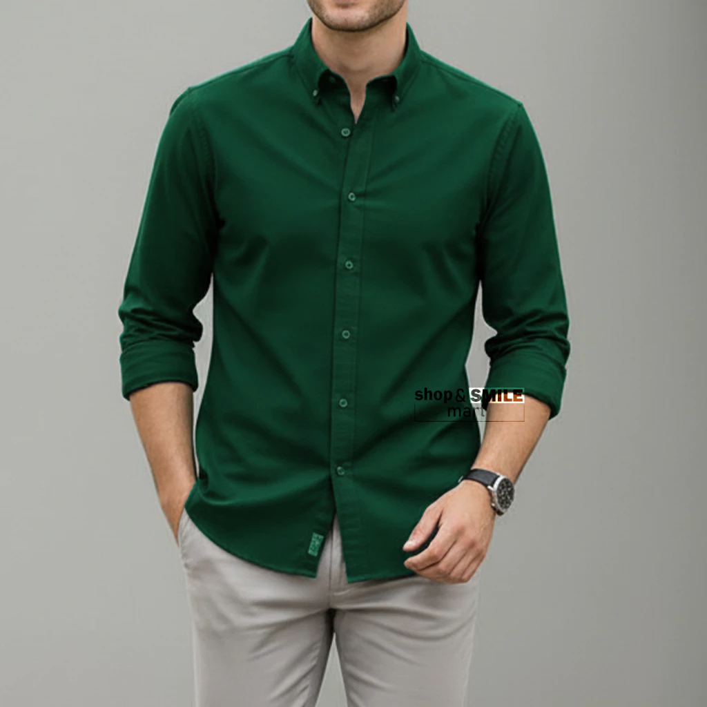 Kemeja Formal Lelaki Cotton Baju Lelaki [NO LOGO] Men Shirt Long Sleeve Plain Formal Shirt