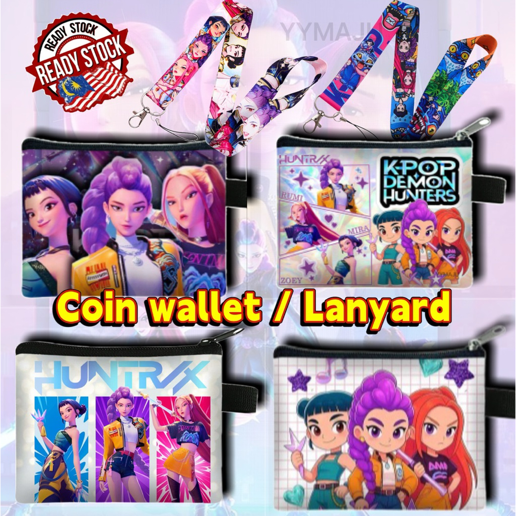 Huntrix coin wallet and lanyard dompet sekolah perempuan