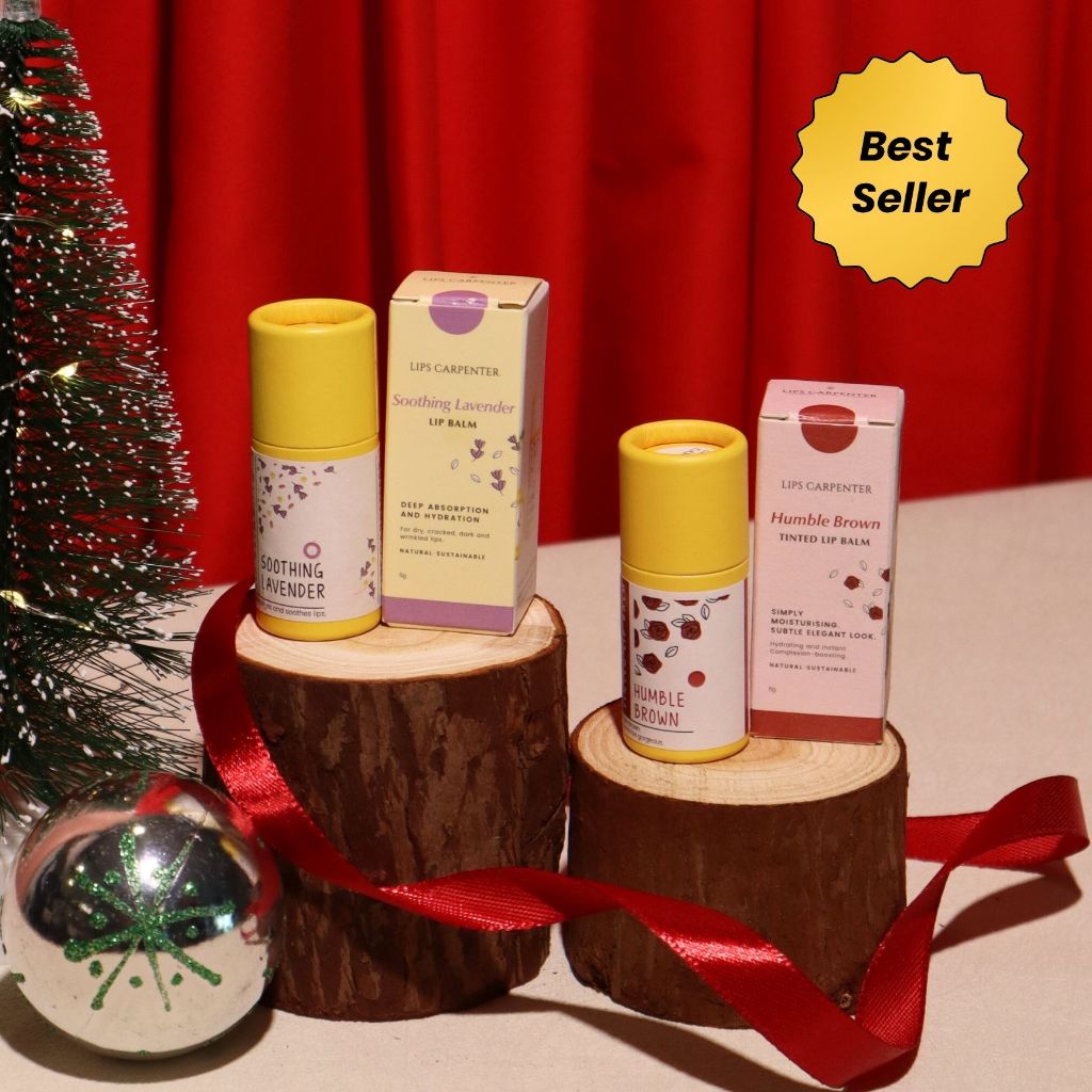 Lips Carpenter [Double Love] Natural Lip Balm & Tinted Lip Balm 6g - Sensitive Lips, Eco-friendly Christmas Gift Ideas