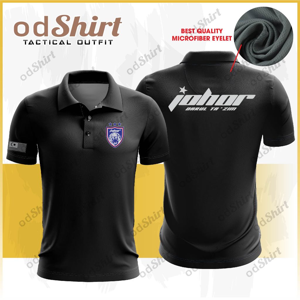 Baju Johor Microfiber T Shirt Polo Jersey Collar Printed
