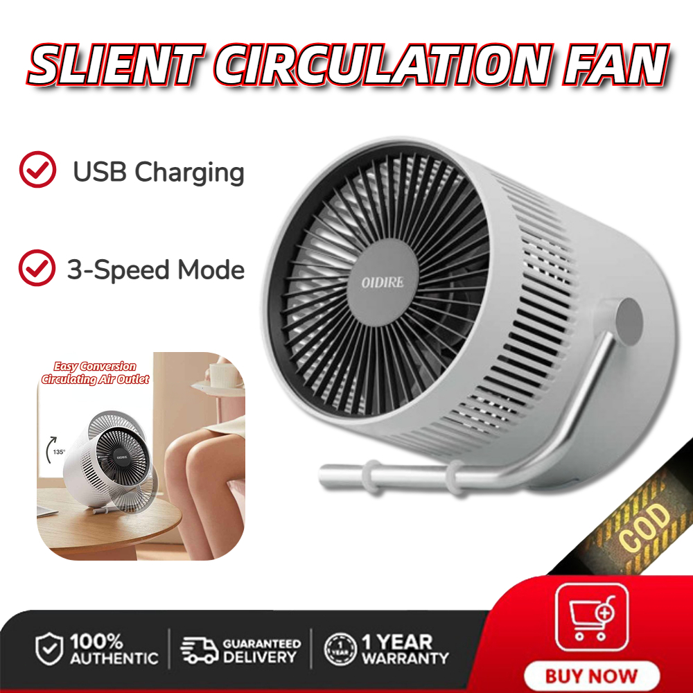 【SPOT】Mini fan Slient Circulating Air Fan 3-Speed Table Fan Cool Strong Airflow Small cycle Fan Household