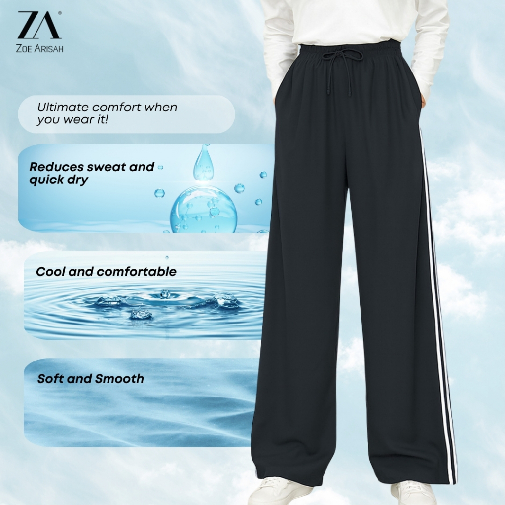 ZOE ARISAH Efrena Track Pants Sweat Pant Seluar Sukan Latihan Trek Cotton Sport Tacksuit Training Pants S-3XL ZOE ARISSA