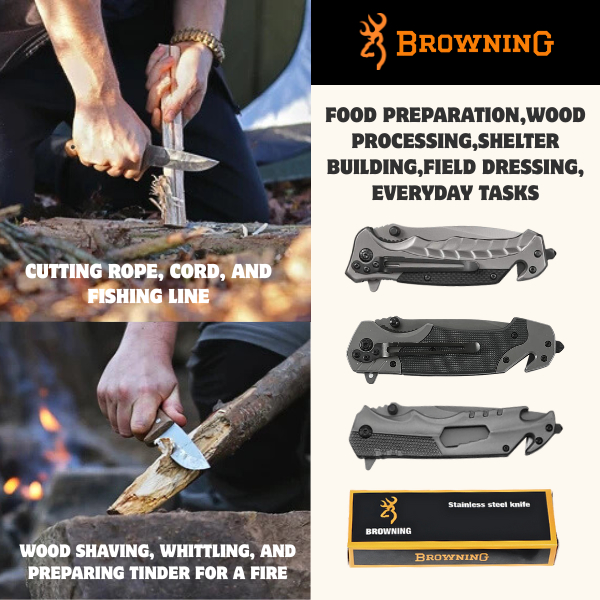 KF011 BROWNING FA18/FA46 Portable Folding Outdoor Camping Rope Cutter / Food Fruit Cutter