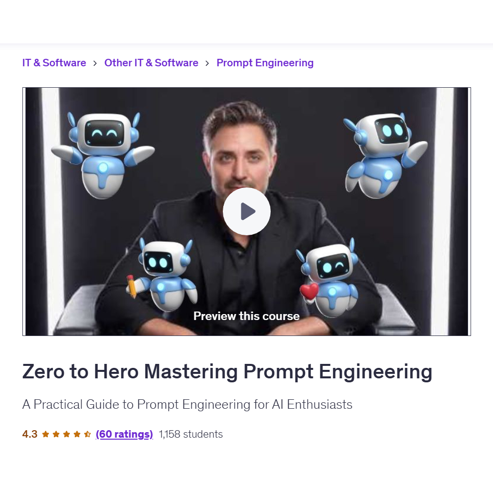 Ai Prompt Video Course- Zero to Hero Mastering Prompt Engineering | Learn AI Prompt Video Lessons