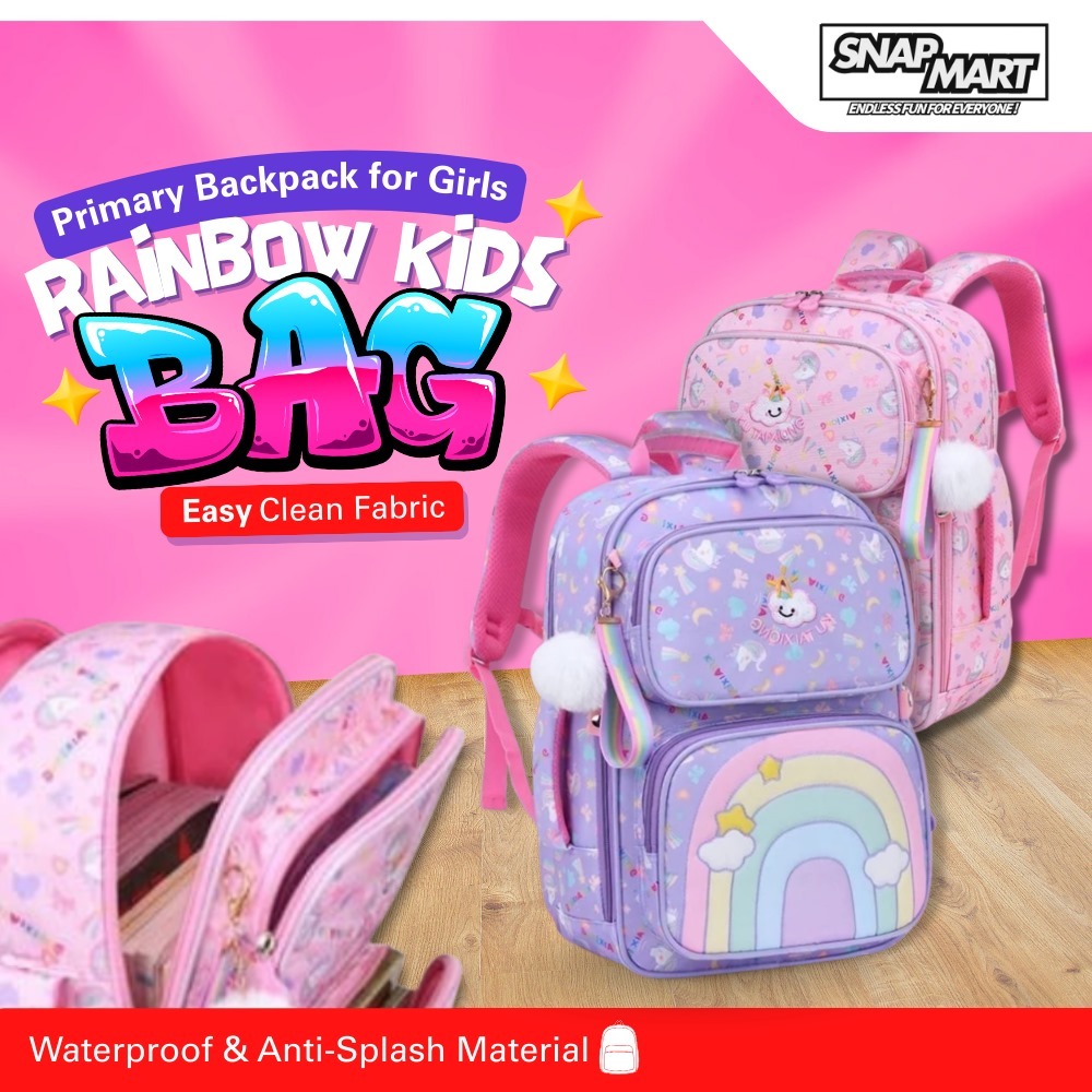 [SNAP MART] Rainbow Girl School Backpack Beg Sekolah Budak Perempuan Primary School Bag Waterproof