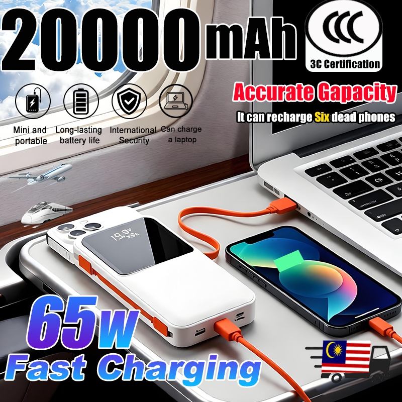 (3C Certified)WP 3C Powerbank 20000mah Fast Charging PN-891PD 45W Super Flash Charge Slim Portable Powerbank