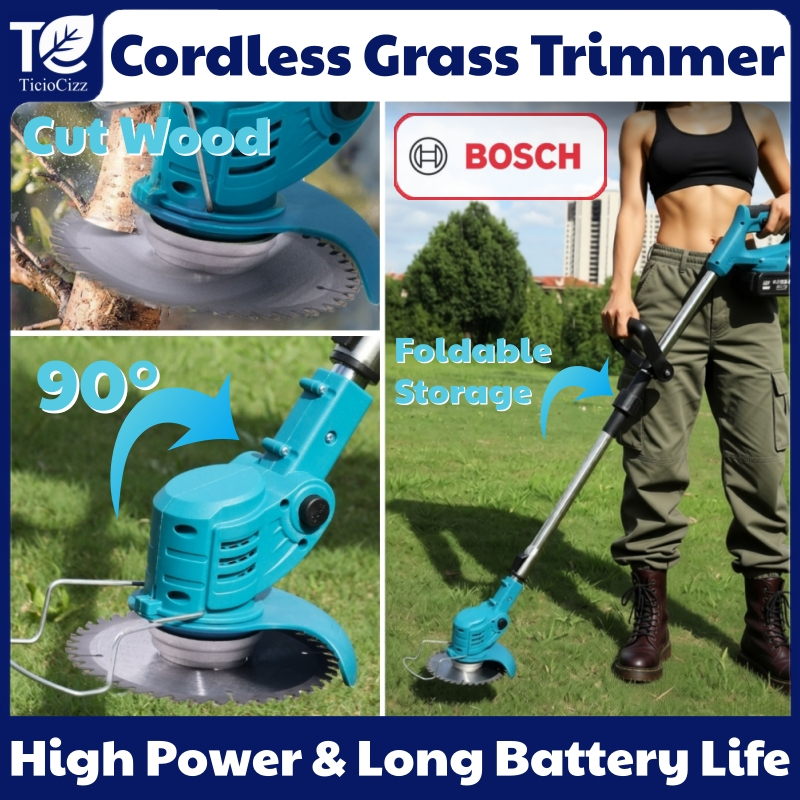 [Bosch] Mesin Rumput Bateri Cordless Portable Electric Grass Cutter Grass Trimmer Lawn Mower Mesin Potong Rumput 割草机