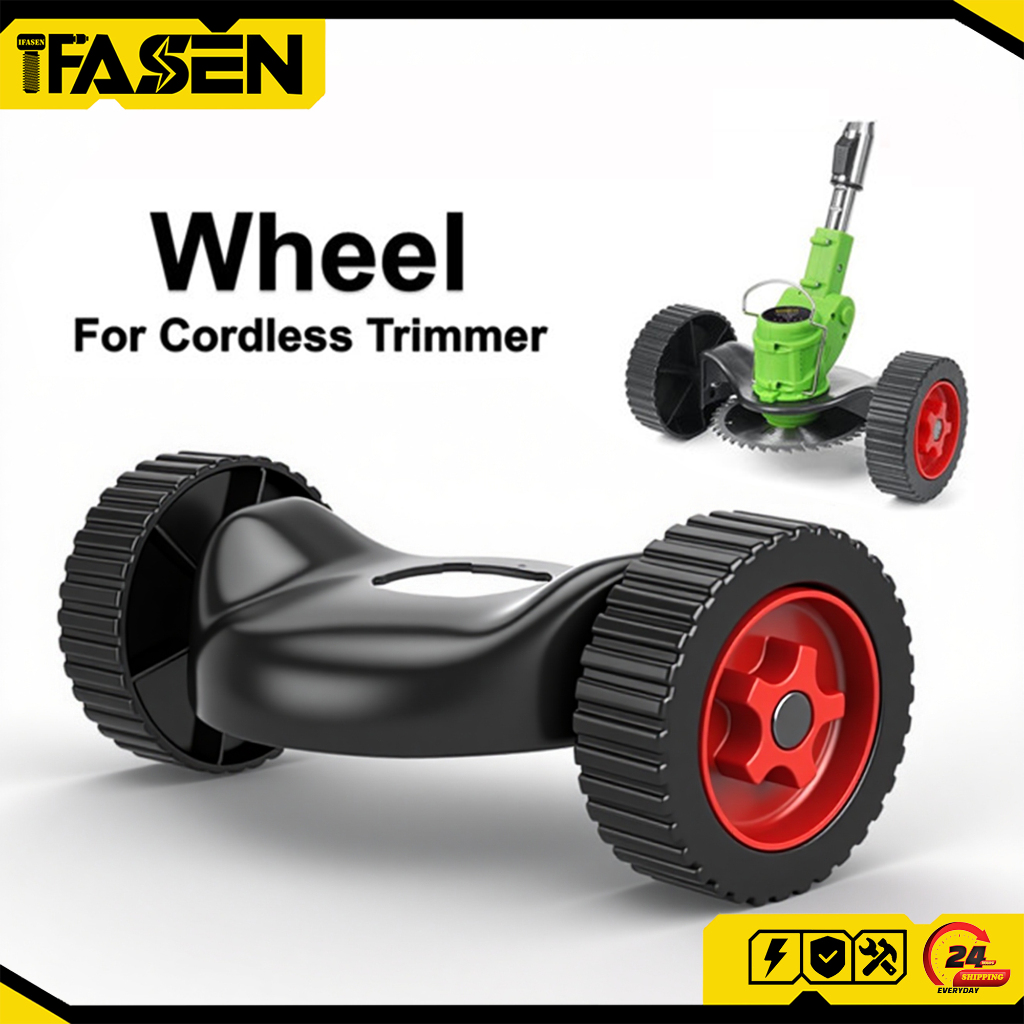 Wheel For Cordless Grass Trimmer Blades Lawn Mower Spare Parts Alat Ganti Mesin Potong Rumput Roda Bateri Grass Cutter