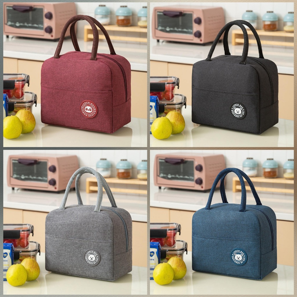 Insulated Lunch Bag Thermal Beg Bekal Makanan Waterproof Tote Bag for Adults Kids Reusable Cooler Bag Large Capacity Bag
