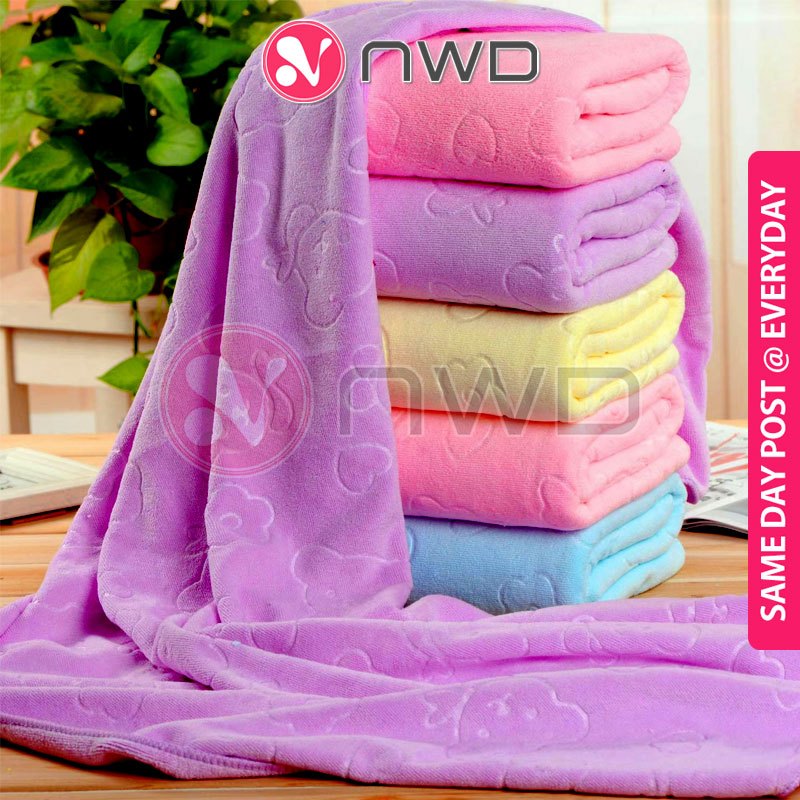 《 》70x140 CM Super Soft Bath Towel Quick Drying Fabric Microfiber Tuala Mandi 浴巾 NWD
