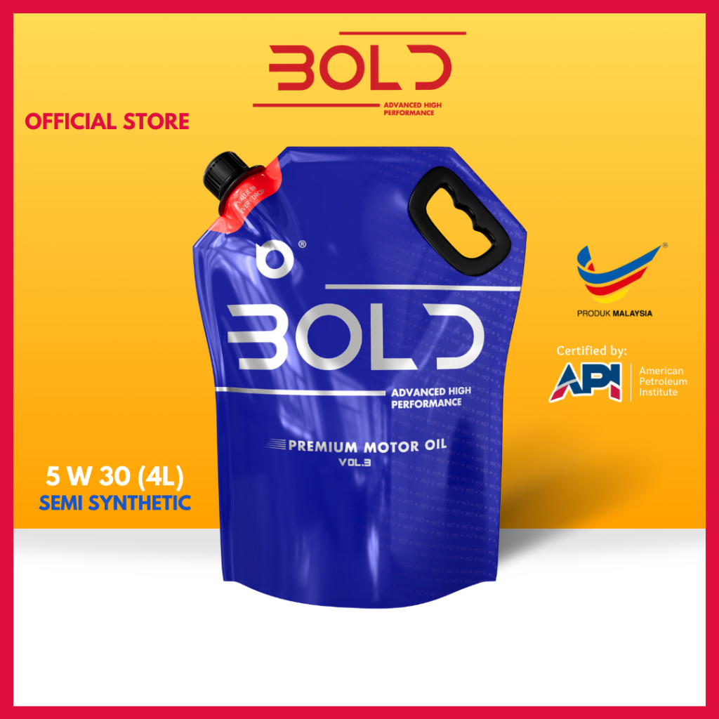 BOLD SIRIM 5w30 4L Semi Synthetic SP Engine Oil Car Lubricant 5w-30 Minyak Hitam Enjin Kereta