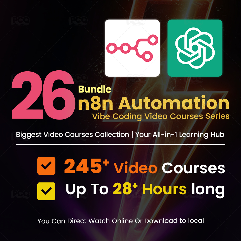 26 Set n8n Video Courses Bundle- 245+ Video Courses | n8n Video Courses Bundle  | Learn Ai Video Lessons
