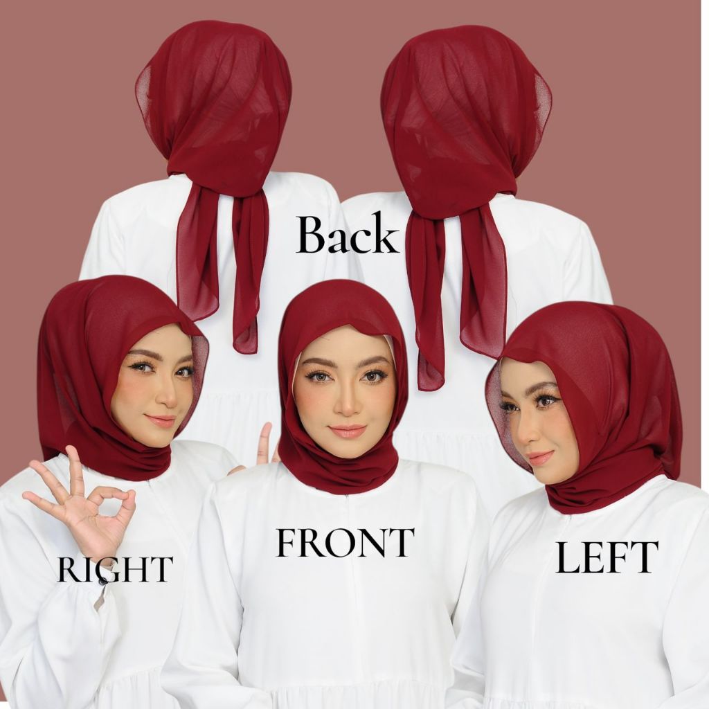 AMMARA INSTANT 2 SECOND ( SHAWL ) HOODIE SOFT CHIFFON PREMIUM || ADA GETAH BAWAH DAGU