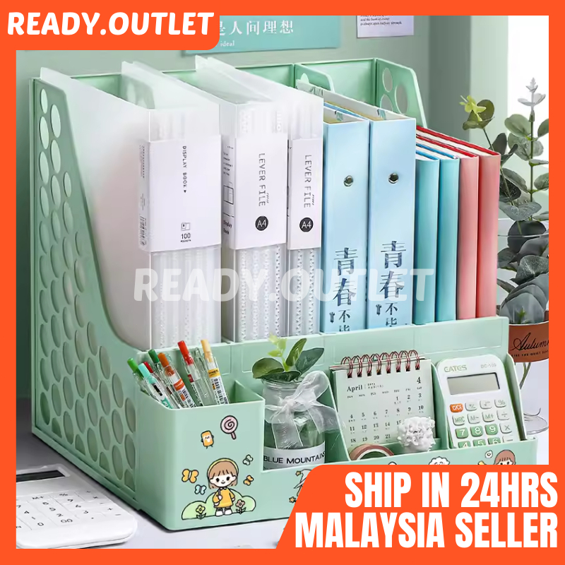 FREE STICKER Multi Layer Desktop Storage Box Student Office Document File Book Shelf Organizer Rack Rak Buku 桌面文件架收纳盒