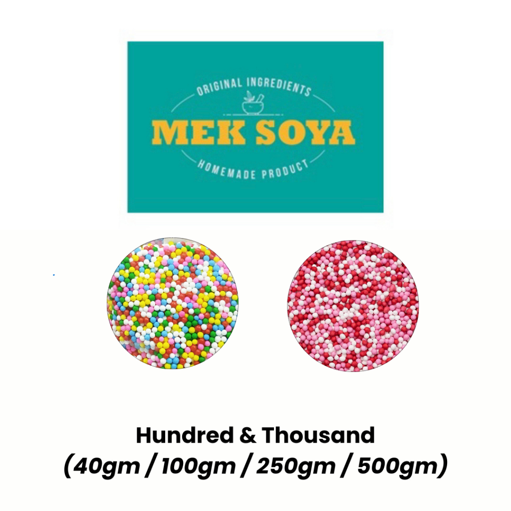 Hundred & Thousand Rainbow Color Ball Sprinkles / Gula Manik Berwarna / 蛋糕装饰彩色糖珠