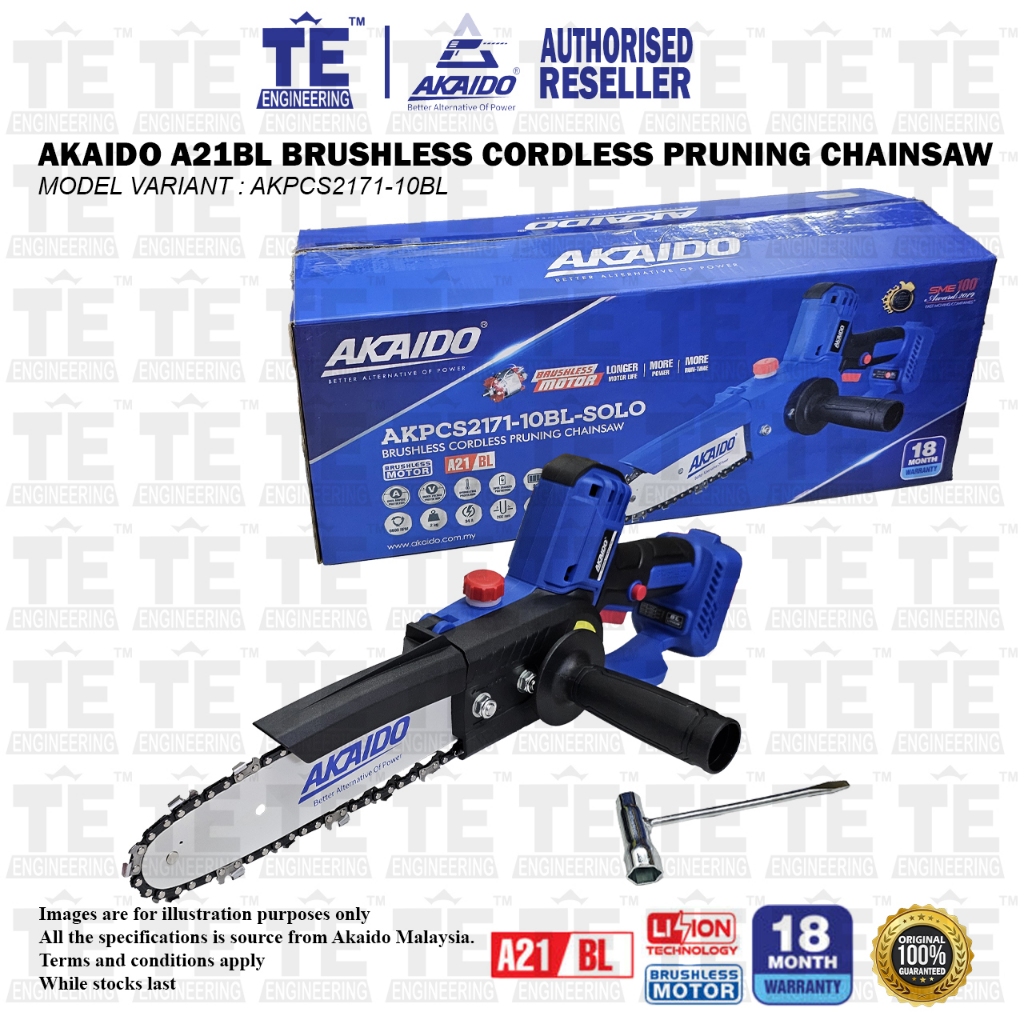AKAIDO A21BL BRUSHLESS CORDLESS PRUNING CHAINSAW AKPCS2171-10BL