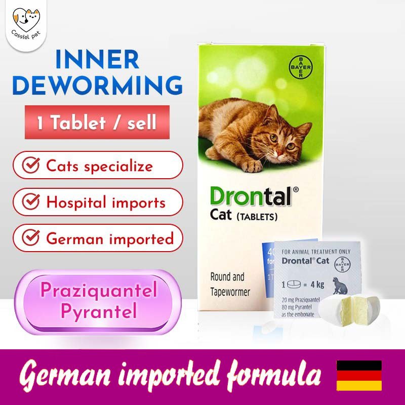 (Buy 3 free 1) Cat Drontal Prevention and Elimination of Parasite Drontal for Cat, Mites Kucing Deworming Medicine