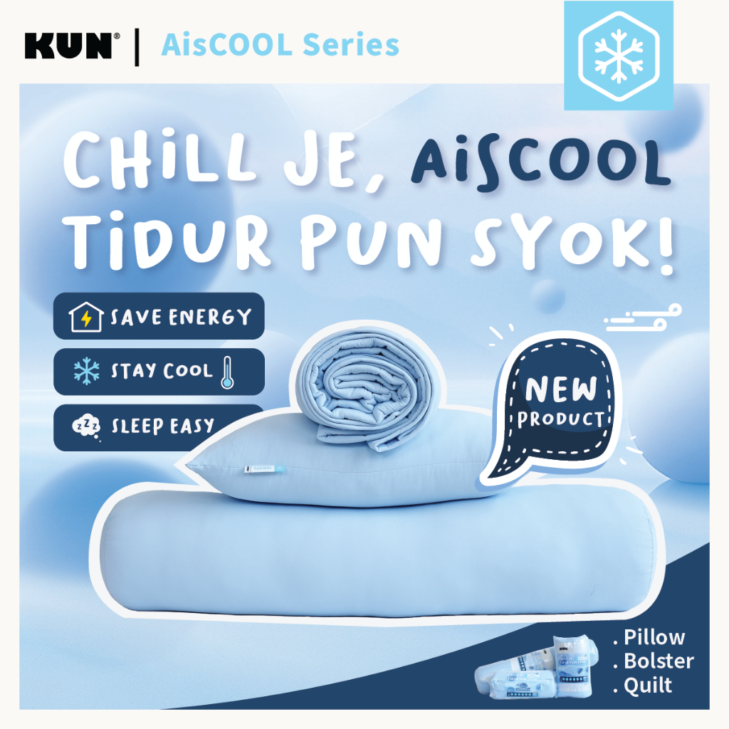 [BEST DEAL] KUN AisCOOL Series – Cooling Pillow / Cooling Bolster / Cooling Quilt Comforter | Nylon Cool Touch | No Airc