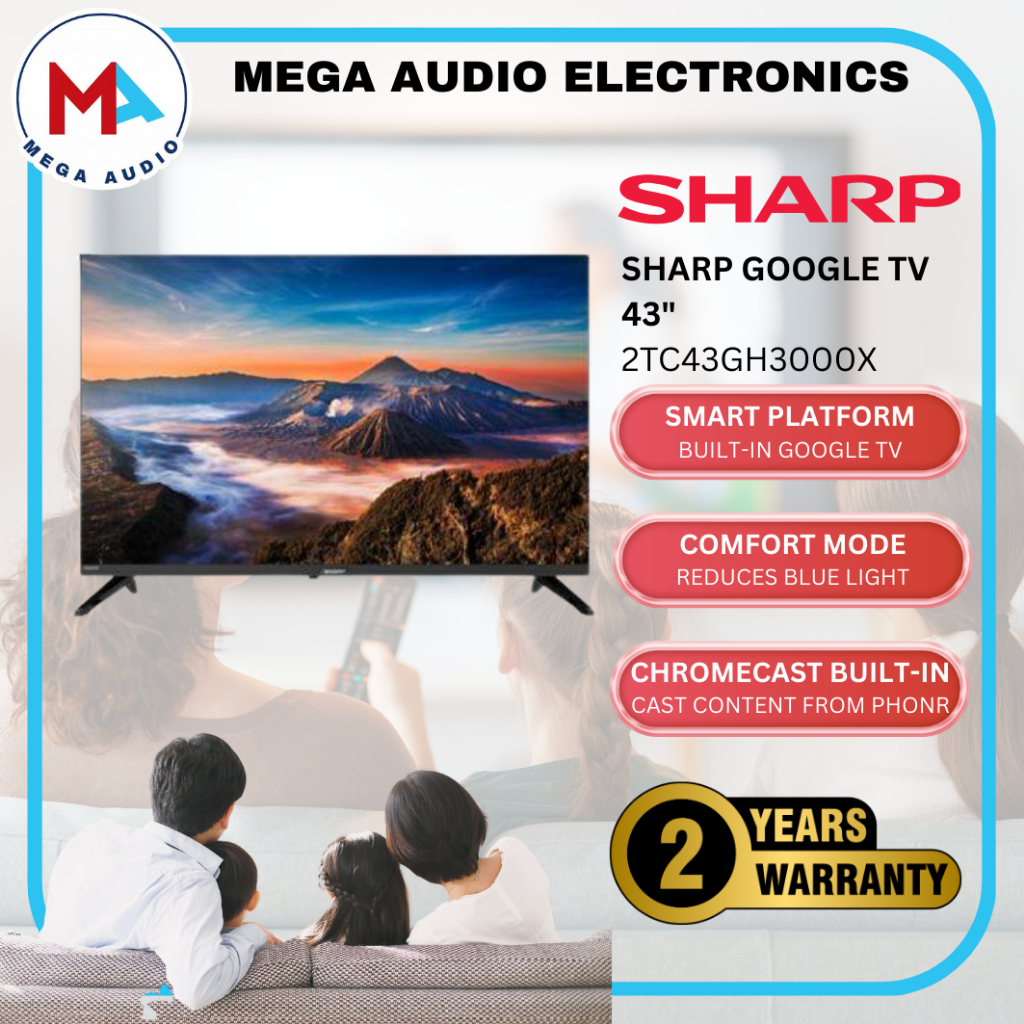 Kuching - Sharp GOOGLE TV 43" 2TC43GH3000X - Build in Google TV Reduce blue light Chromecast