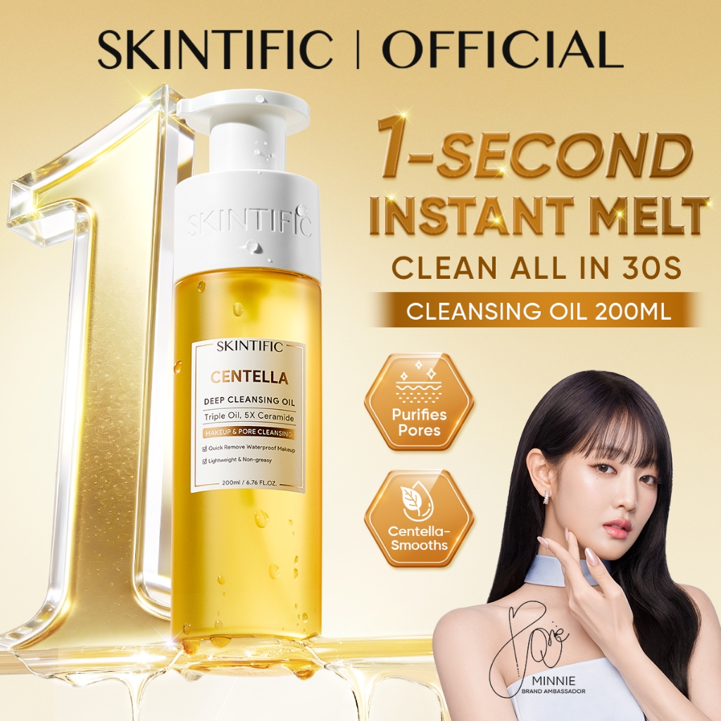 SKINTIFIC Centella Deep Cleansing Oil Makeup Remover Balm Hydrating Purifying Face Gentle Cleanse Pore Waterproof Makeup