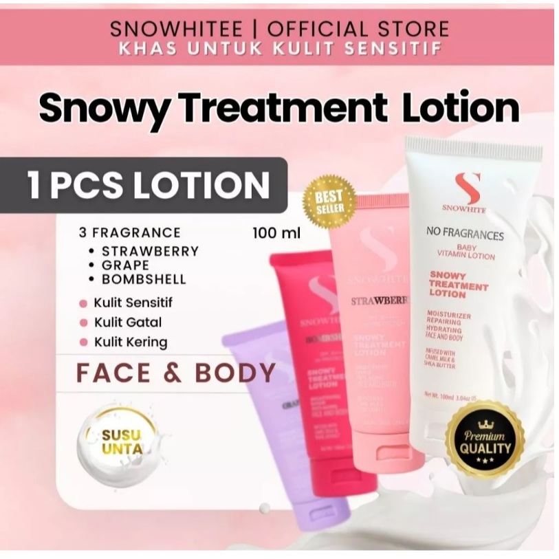 SNOWHITEE Treatment Lotion Susu Unta Merawat masalah kulit kering eczema gatal-gatal ruam