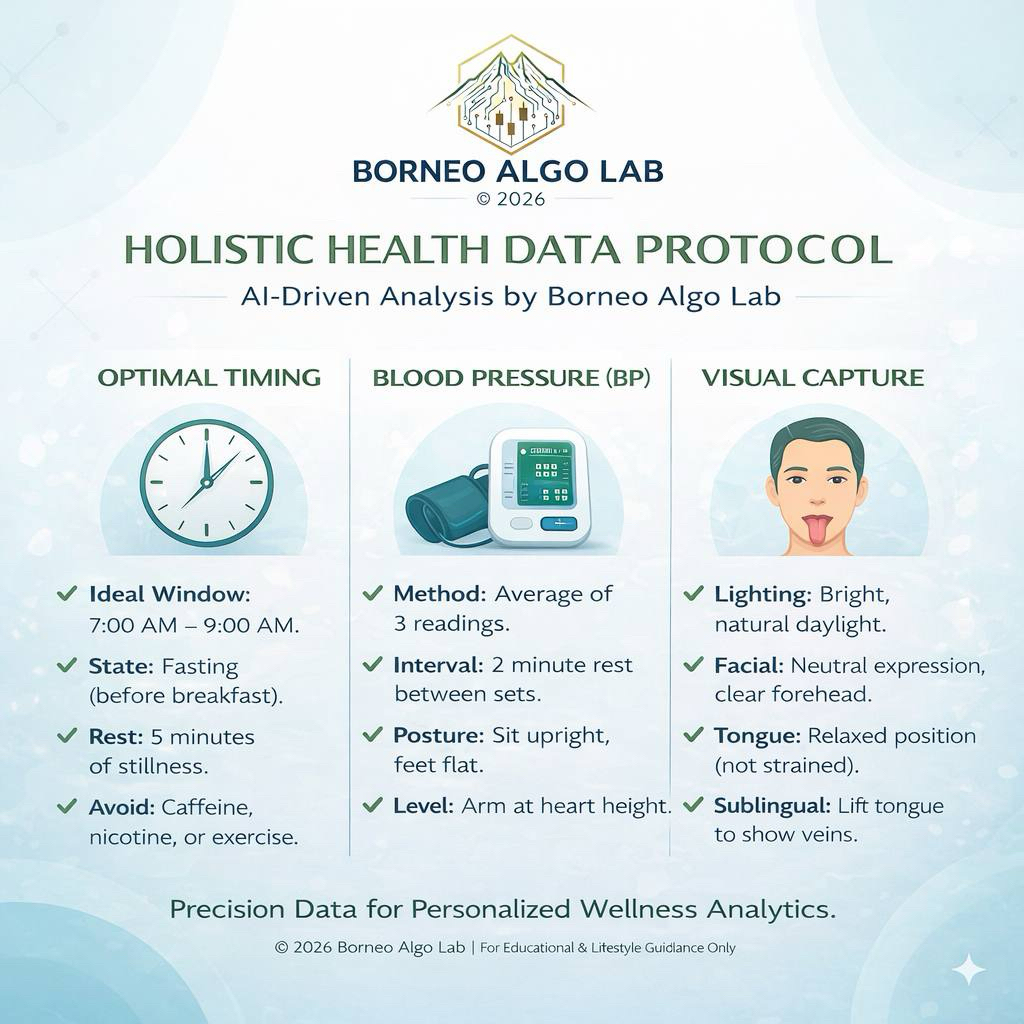 [ANALISIS AI] Panduan Kesihatan Holistik Borneo Algo Lab (Pakej 1) - Iridologi, Lidah, Tapak kaki (Laporan PDF).