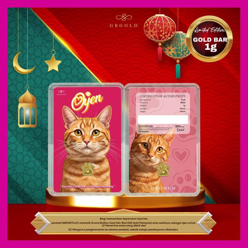 GB GOLD Cat Oyen GoldBar 1g (Emas 999.9)