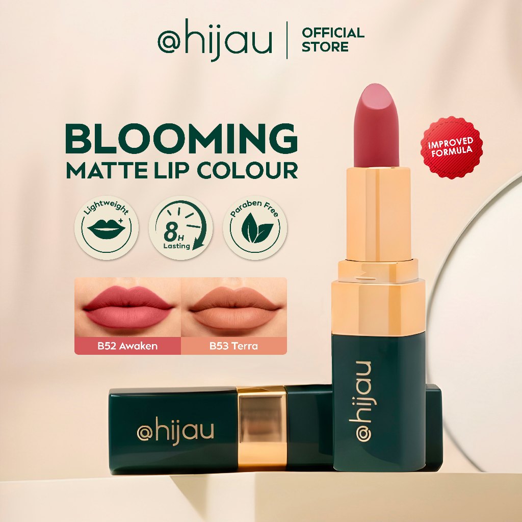 @hijau Blooming Matte Lipstick Long Lasting - 6 Shades (3.5g)
