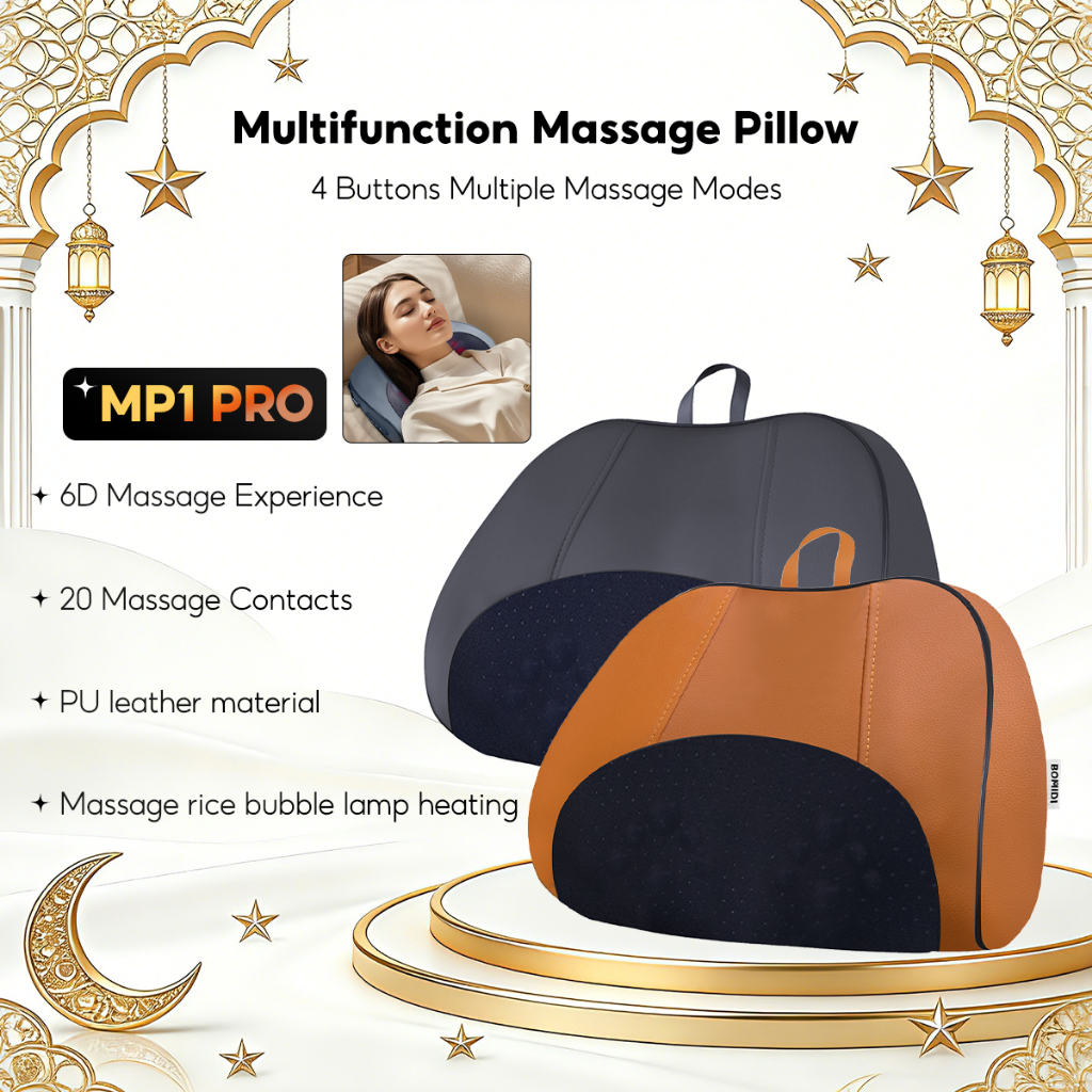 BOMIDI MP1PRO Multifunction Massage Pillow Electric Wireless Neck Massager Hot Compress Cervical Spine Waist Massager