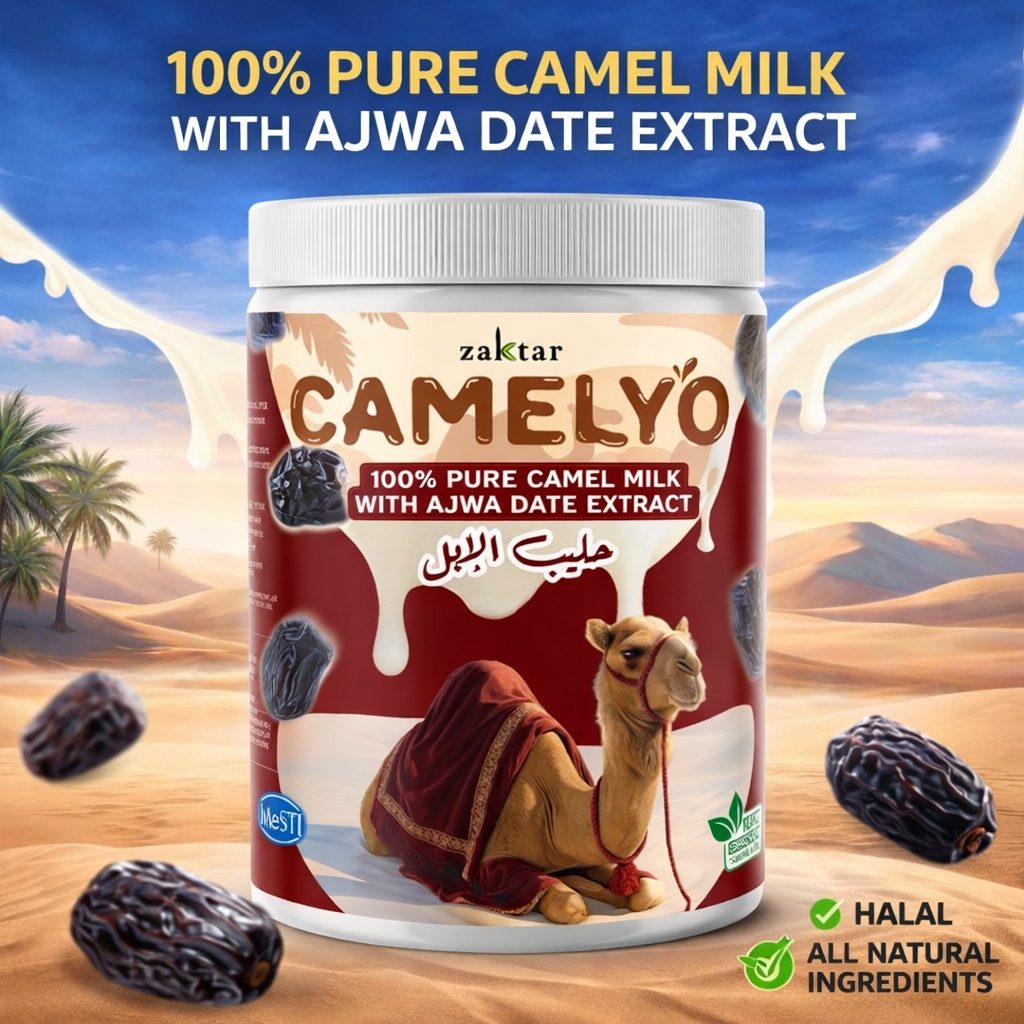 Camelyo Milk Susu Unta 100% Asli Dengan Estrak Kurma Ajwa tiada Gula&krimer Dairy Premium Lebih Kalsium