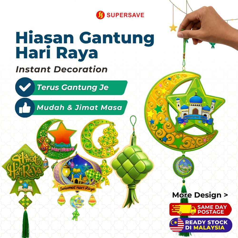 SUPERSAVE Hari Raya Wall Decoration Ceiling Glitter Hanging Deco Rumah Raya Hiasan Dinding Hari Raya