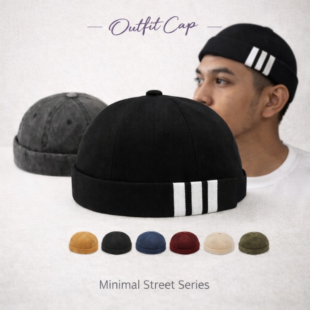 Fashion Outfit Hat Topi Kopiah Viral Topiah Trend Baru Songkok Roll Hat Sailor Cap Abdul Somad Baru Haji Umrah 帽子