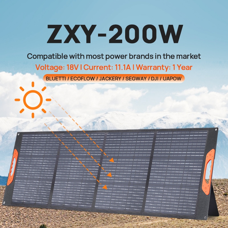 LairtPow ZXY-T200W Portable 200W Solar Panel 18V 11A for Pecron/Bluetti/Jackery/E-F/Uapow/DJI/Segway Power Station etc.