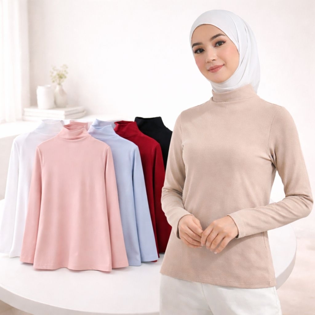 【READY STOCK】 Mid-High Collar Inner Wear Muslimah Inner Wear Baju Inner Kolar Separuh Tinggi半高领内衬上衣