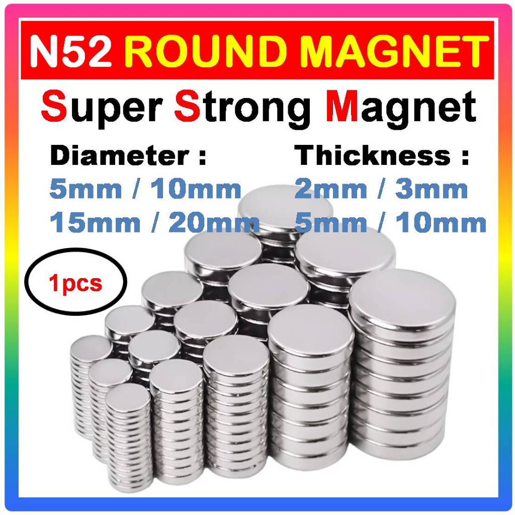 N52 Neodymium Round Magnet - Super Strong Industrial Grade Magnetic Block NdFeB Rare Earth