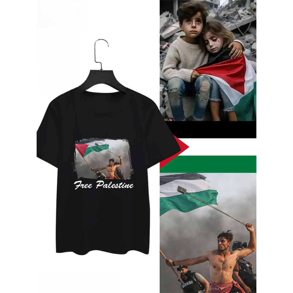 Free Palestine Israel Conflict T Shirt Support Palestinian Nation Anti War Peace 100% Cotton Unisex Printed Tee