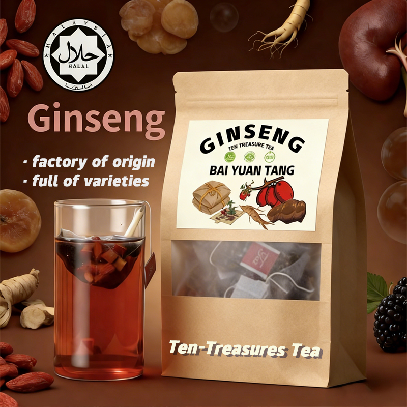 【Halal】BAI YUAN TOWNGinseng Tea Flower Set Drink Organik Flower Tea herbal d005-18