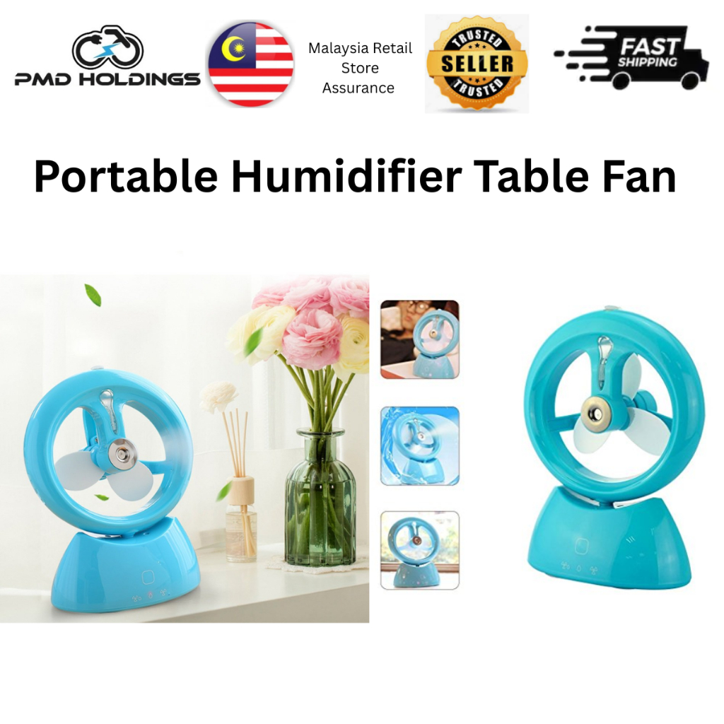 Portable Humidifier Table Fan USB Powered Rotatable 38ML | Kipas Meja|便携式加湿桌面风扇 USB供电 可旋转