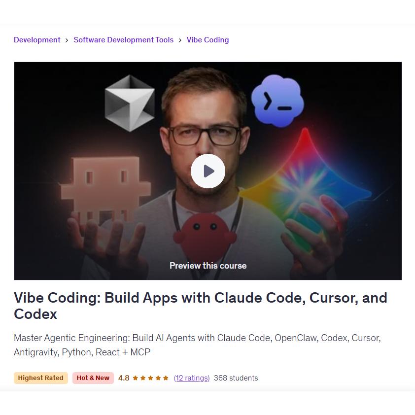 Vibe Coding Ai Video Course- | Vibe Coding: Build Apps with Claude Code, Cursor, and Codex | AI Lessons Lessons