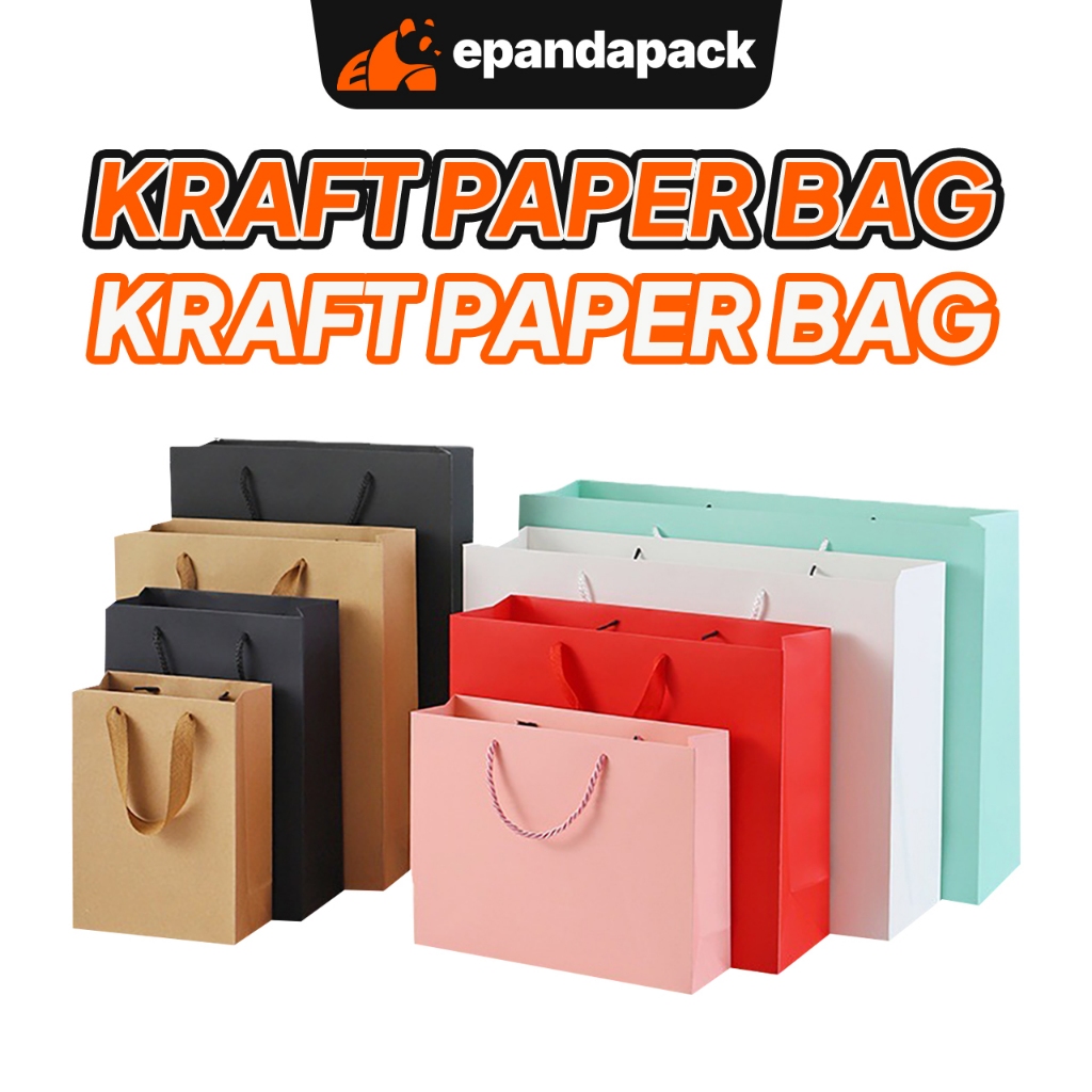 Paper Bag with Fabric Handle Beg Kertas Cenderahati Gift Bag Kahwin Door Gift Coated Surface Smooth