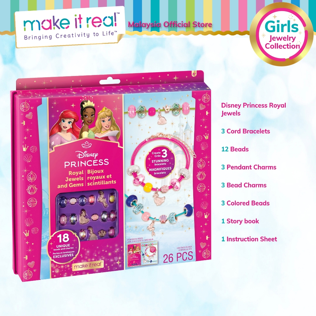 Make It Real Disney Princess Royal Jewels & Gems Bead Bracelets 4210